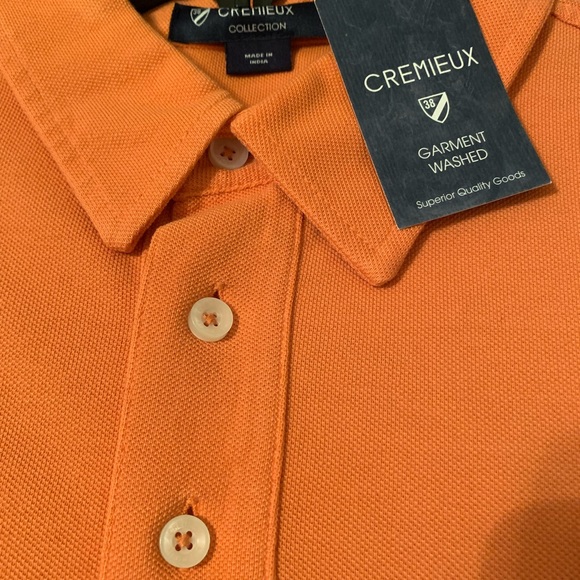 NEW Cremieux Collection 3 button polo shirt in Dusty Orange - Picture 2 of 5
